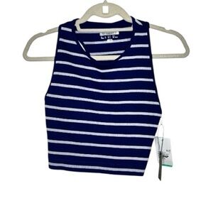 Forever 21 Striped Crop Tank Top  – Size L NWT